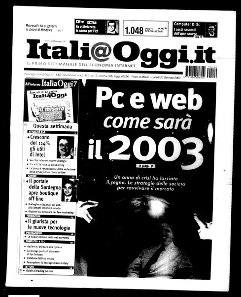 Italia oggi : quotidiano di economia finanza e politica